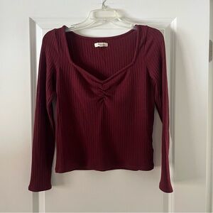 Madewell Burgundy Long Sleeve Top